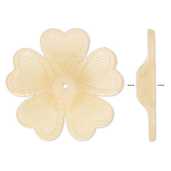 Component, acrylic, frosted orange, 42mm flower. Sold per pkg of 25. image number 0