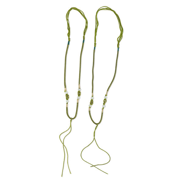 Imitation silk / jadeite 1pkg2, macramé necklace cord adjustable 20 inch / 5.5 inch dangle 2-3.5mm image number 0