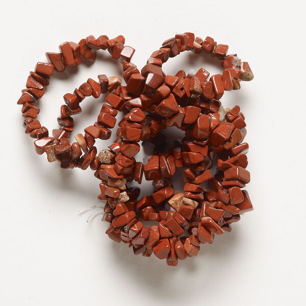 Red jasper 1pkg1, chip bead natural C grade, 32 inch small to large image number 0