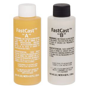 Casting resin, FastCast™, urethane resin, white. Sold per pkg of (2) 4-ounce bottles.