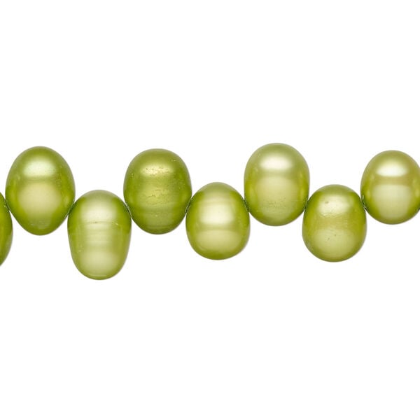 Freshwater pearl 1pkg1, top-drilled rice, 15 inch aloe 8x7mm-11x8mm cultured image number 0