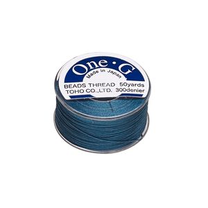 Thread, One-G™, nylon, pkg/50 yards, deep green, size 0.