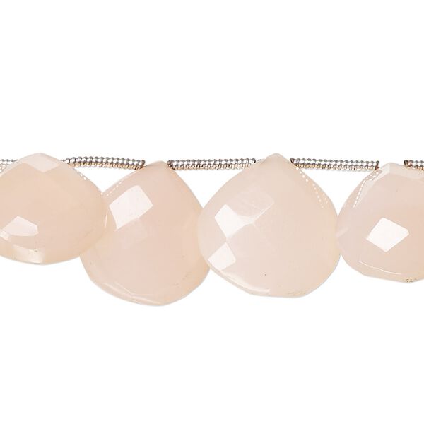 Bead, pink chalcedony (dyed), 14-15mm hand-cut top-drilled faceted puffed teardrop with 0.4-1.4mm hole, C+ grade, Mohs hardness 6-1/2 to 7. Sold per pkg of 15. image number 0