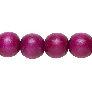 Bead, Taiwanese cheesewood (dyed / waxed), dark purple, 11-12mm round. Sold per pkg of (2) 15-1/2" to 16" strands.