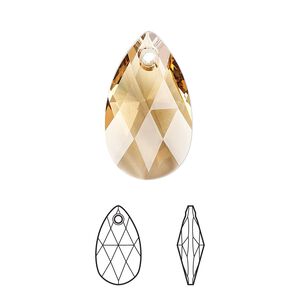 Drop 96pk light Colorado topaz, Swarovski® 22x13mm pendant pear 6106