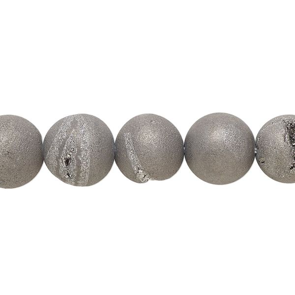 Druzy agate 1pkg1, matte round bead 8 inch 10mm image number 0