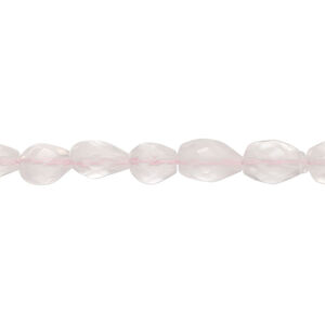 Rose quartz 1pkg1, hand-cut faceted teardrop bead natural, 13 inch 6x5mm-13x6mm light