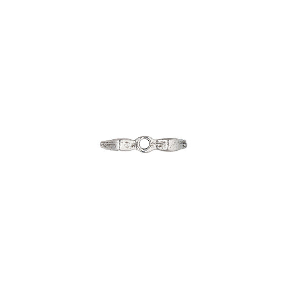 Bead, pewter (tin-based alloy), pkg/1, antique silver plate, 13x4.5mm angel wing. image number 1