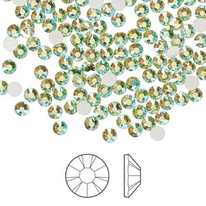 Flat back 1440pk limecicle AB foil back, Preciosa MAXIMA Czech crystal hotfix rhinestone 3-3.2mm chaton rose round SS12
