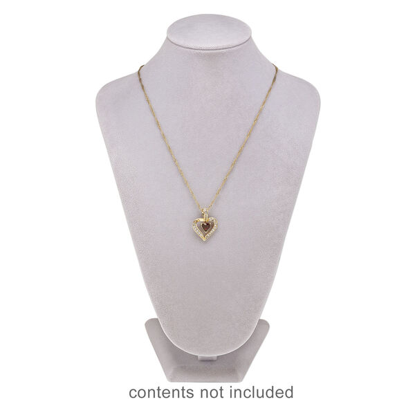 Display, necklace, velveteen and steel, grey, 11 x 7-1/4 x 6 inches. Sold individually. image number 1