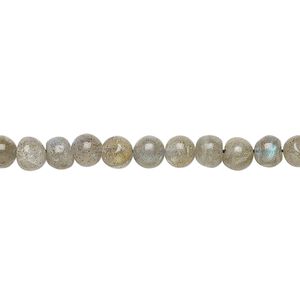 Labradorite 1pkg1, hand-cut round bead natural 13 inch 4-6mm