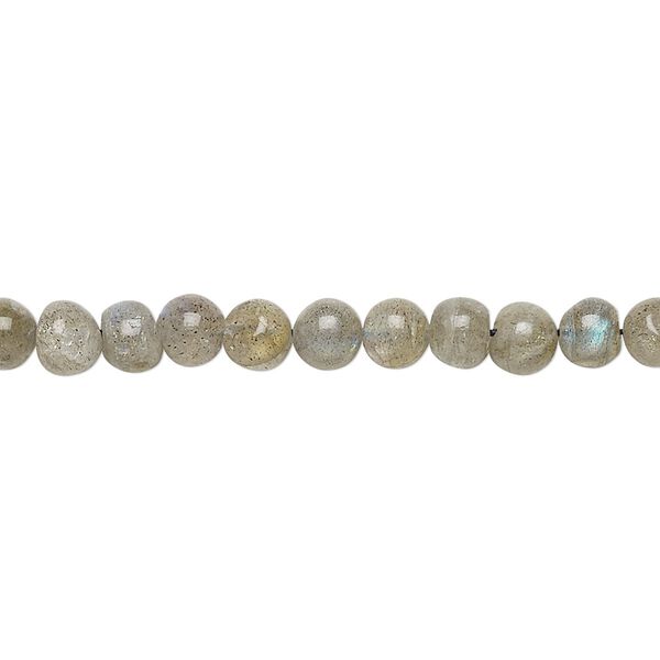 Labradorite 1pkg1, hand-cut round bead natural 13 inch 4-6mm image number 0