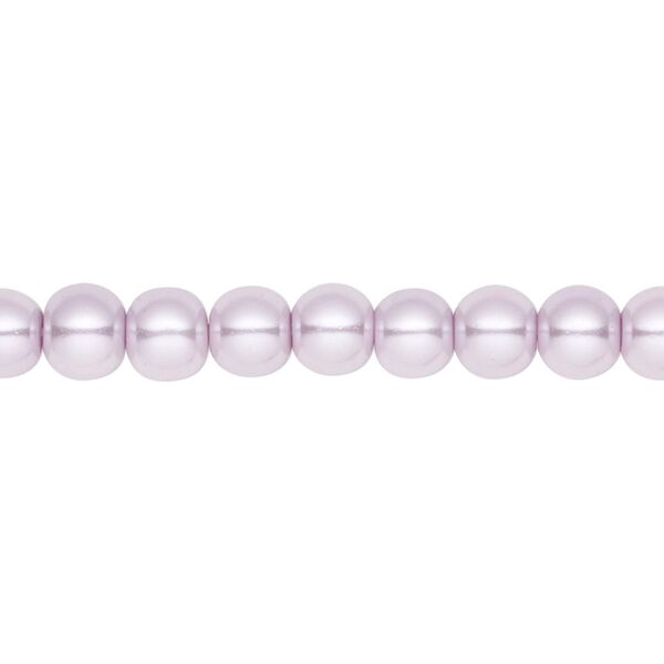 Bead, crystal pearl, lilac, 6mm round. Sold per pkg of (2) 15-1/2" to 16" strands, approximately 130 beads. image number 0