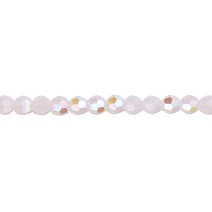 Bead 12pk rose water opal shimmer, Crystal Passions® 4mm round 5000