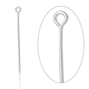Eye pin, sterling silver-filled, 2-1/8 inches, 22 gauge. Sold per pkg of 10.