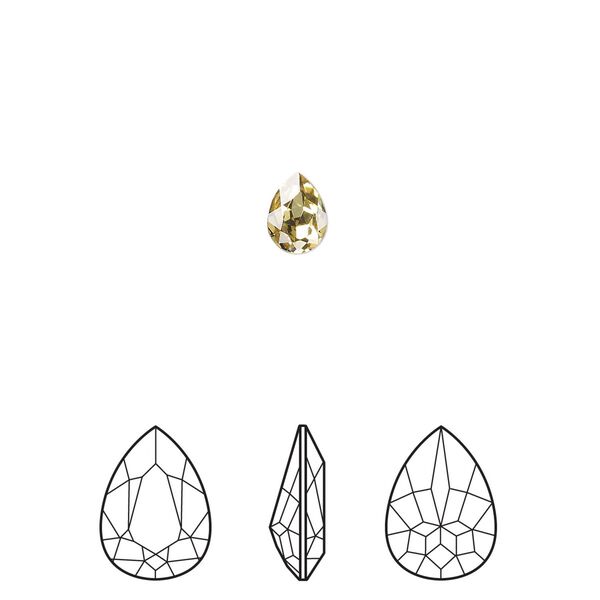 Fancy stone 1pkg360 dark jonquil foil back, Swarovski® ReCreated™ 6x4mm pear 4320 image number 0