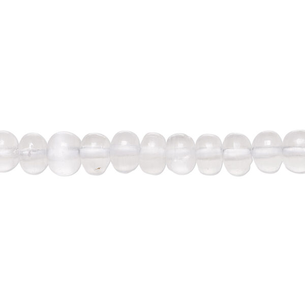 Bead, selenite (waxed), 6x3mm-6.5x5mm rondelle, B grade, Mohs hardness 2 to 2-1/2. Sold per 8-inch strand, approximately 40-60 beads. image number 0