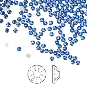 Flat back 144pk sapphire foil back, Preciosa MAXIMA Czech crystal rhinestone 2.1-2.3mm chaton rose round SS7