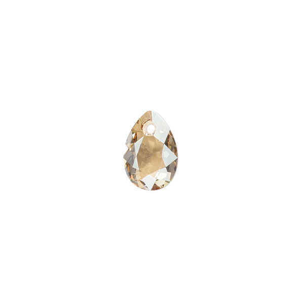 Drop 4pk crystal golden shadow, Crystal Passions® 11.5x8mm pendant pear cut 6433 image number 0