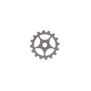 Component, gunmetal-plated brass, 15.5mm round gear. Sold per pkg of 10.
