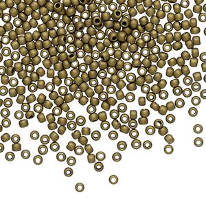 Seed bead, TOHO BEADS®, glass, pkg/250g, #11 round, opaque frosted antique bronze (TR-11-223F).