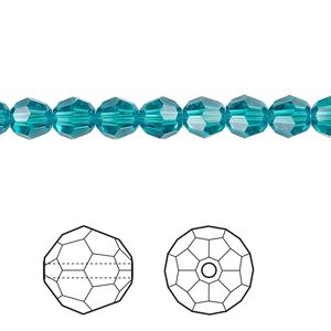 Bead 12pk blue zircon, Crystal Passions® 6mm round 5000