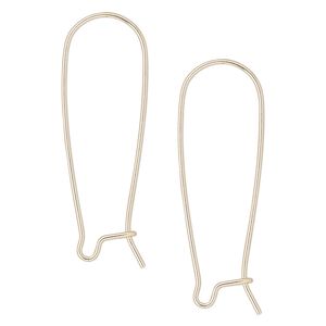 Ear wire kidney 1pkg2 14Kt gold-filled, 34mm / open loop, 20 gauge 1 pair