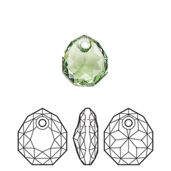 Drop 1pk peridot, Crystal Passions&reg; Regenerated 11.5mm pendant majestic 6436 image number 0