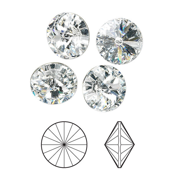 Chaton 4pk crystal foil back, Crystal Passions® 12mm rivoli 1122 image number 0