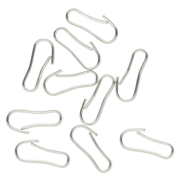 Clasp, snap hook, antique silver-finished brass, 16x7mm. Sold per pkg of 10. image number 0