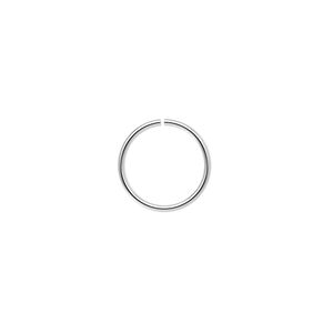 Jump ring, imitation nickel-plated brass, 12mm round, 10.4mm inside diameter, 20 gauge. Sold per pkg of 100.