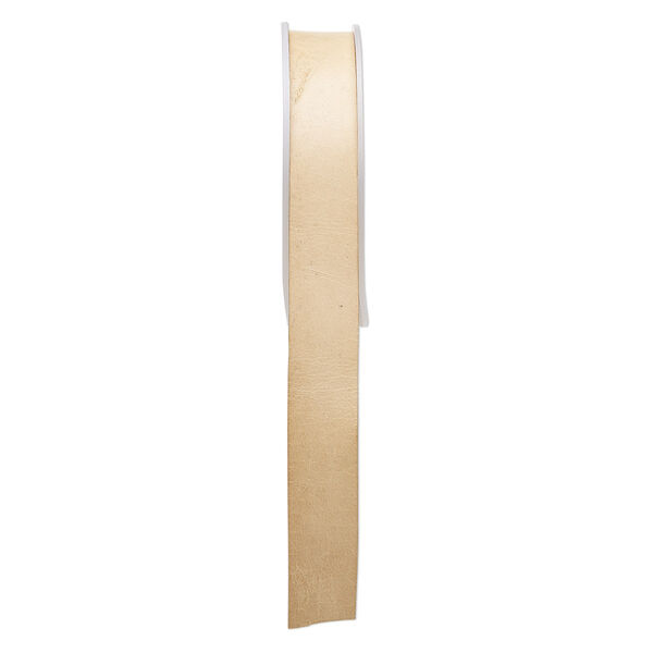 Cord, leather, tan, 20mm flat. Sold per 5-yard spool. image number 0