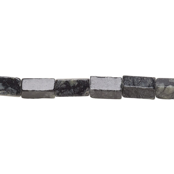 Bead, Picasso serpentine (natural), 8x4mm-9x4mm square tube, B- grade, Mohs hardness 2-1/2 to 6. Sold per 15-inch strand. image number 0