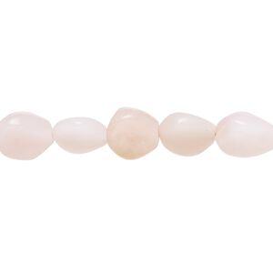 Pink opal 1pkg1, hand-cut puffed teardrop bead natural 8 inch 9x8mm-10x9mm