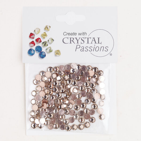 Flat back 1pkg144 vintage rose foil back, Crystal Passions&reg; rhinestone 3.80-4.00mm hotfix round SS16 image number 0