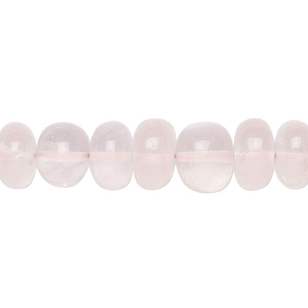 Rose quartz 1pkg1, hand-cut rondelle bead natural 15.5-16 inch graduated 6x3mm-10x8mm image number 0
