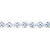 Bead, glass 1pkg8, opaque dark blue and white, 10mm hand-painted round. image number 1