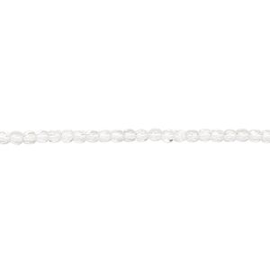 Bead, Czech fire-polished glass, transparent clear, 2mm faceted round. Sold per 8-inch strand, approximately 95-100 beads.