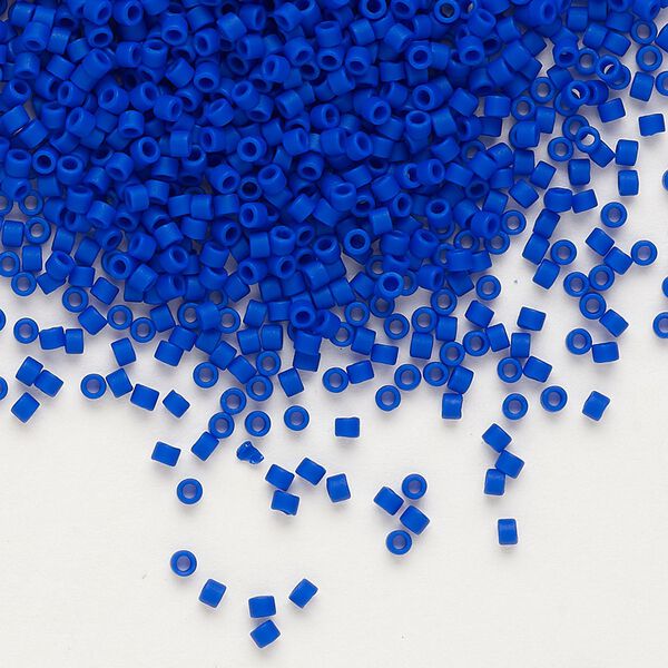 Seed bead, Delica®, glass, pkg/250g, #11 round, opaque matte cobalt (DB-0756). image number 0