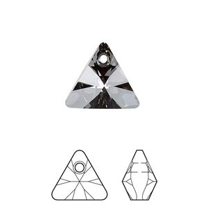 Drop 6pk crystal silver night, Crystal Passions® 16mm pendant mini triangle 6628