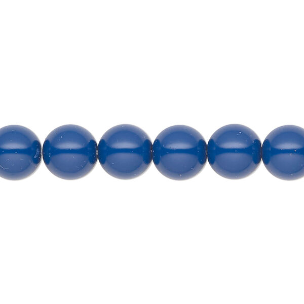 Pearl 100pk navy blue, Preciosa Czech crystal 8mm round image number 0