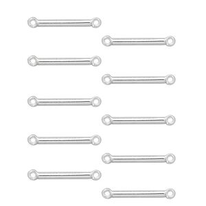Link, sterling silver, 11x1.5mm tube. Sold per pkg of 10.