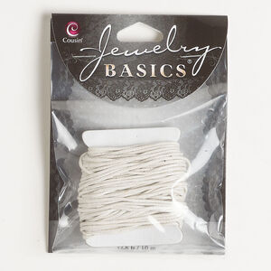Cord 1pkg1, waxed cotton, white, 1mm round, 10-meter section.