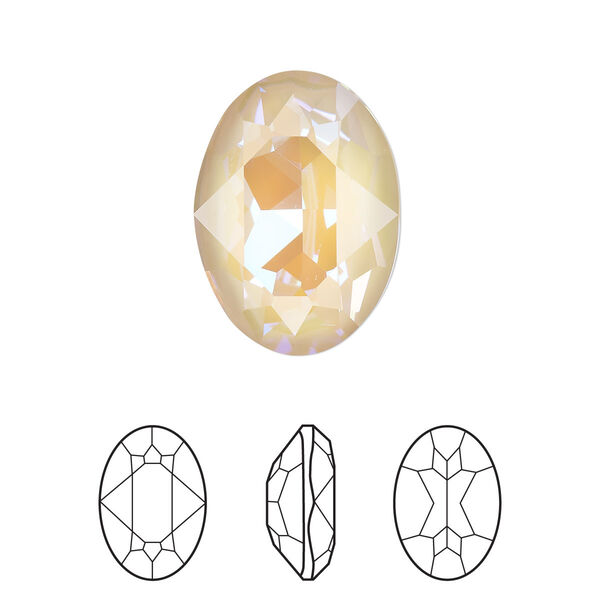 Fancy stone 6pk crystal ivory cream DeLite, Crystal Passions® 18mm oval 4120 image number 0