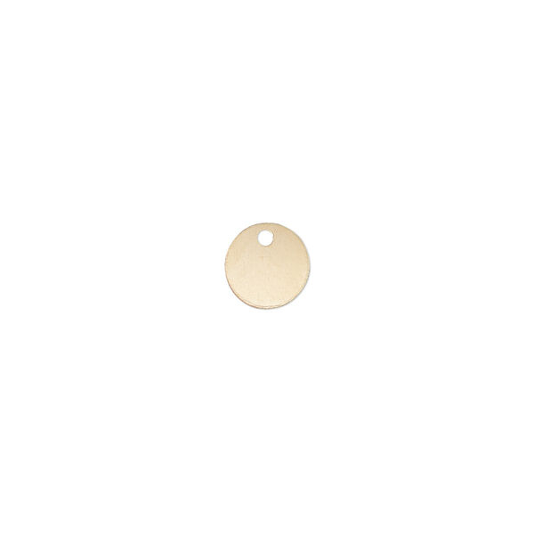 Drop, 14Kt gold-filled, 7mm flat round. Sold per pkg of 2. image number 0