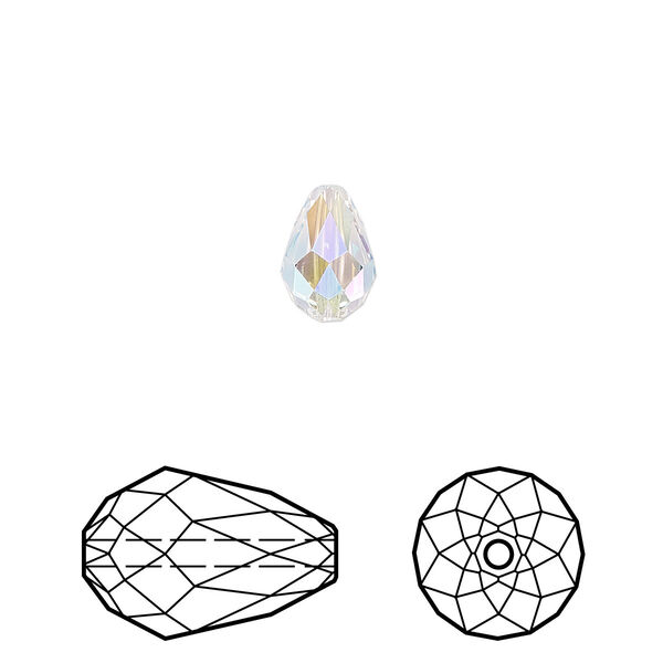 Bead 24pk crystal shimmer 2X, Crystal Passions® 9x6mm teardrop 5500 image number 0