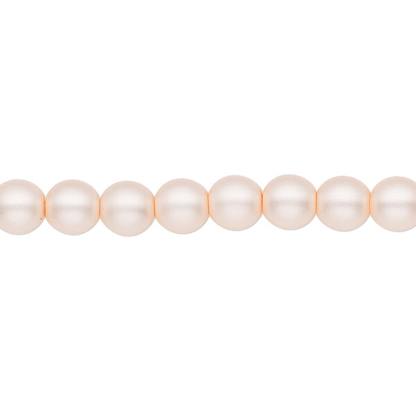 Bead, Czech pearl-coated glass druk, opaque matte pearl, 6mm round. Sold per 15-1/2" to 16" strand. image number 0