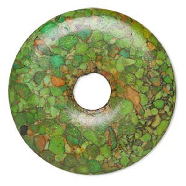 Mosaic "turquoise" (magnesite) 1pkg2, donut focal 45mm image number 0