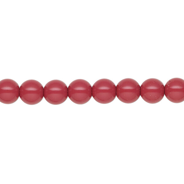 Pearl 25pk cranberry, Preciosa Czech crystal 6mm round image number 0