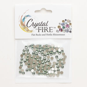 Flat back 1pkg144 chrysolite foil back, Crystal FIRE®, 3.00-3.12mm round SS12